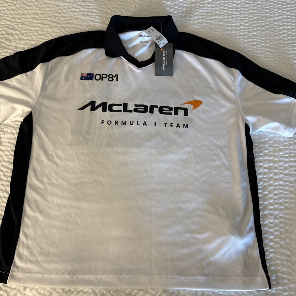 MCLAREN BOXY MCLAREN RACING PIASTRI GRAPHIC SOCCER JERSEY, SIZE LARGE